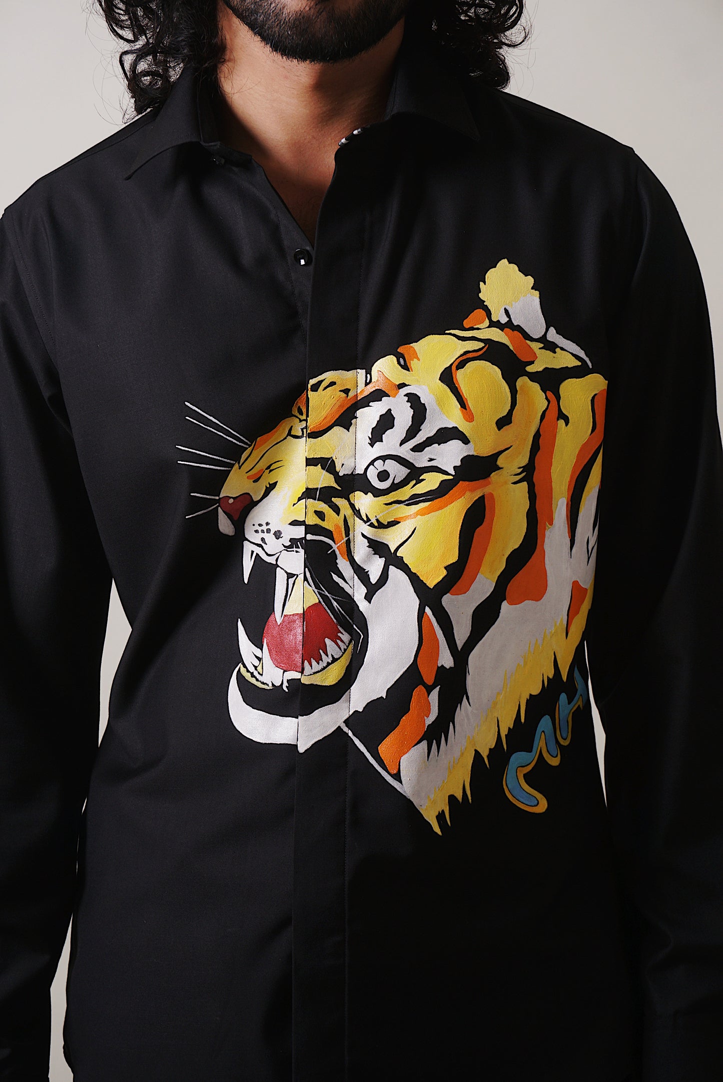 Tiger Multicolor Hand Painted Shirt