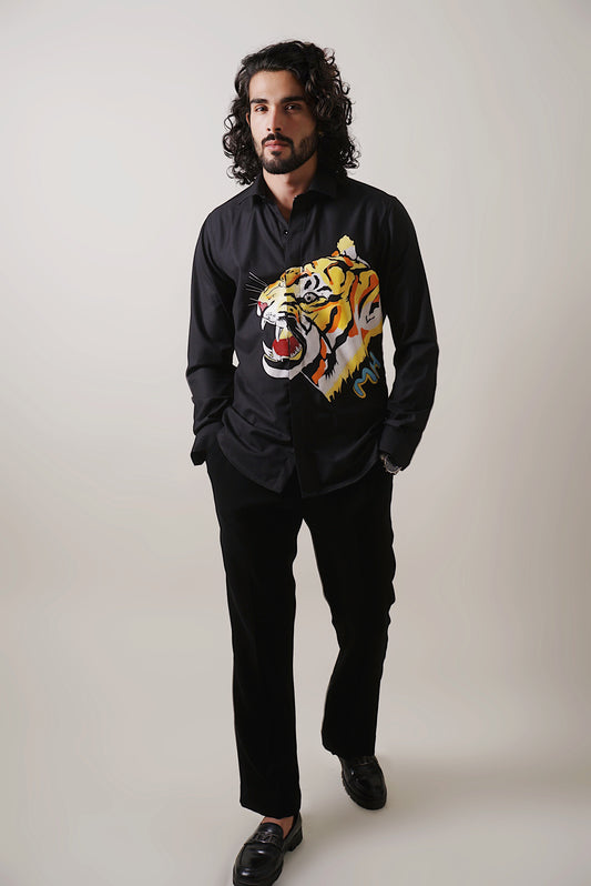 Tiger Multicolor Hand Painted Shirt