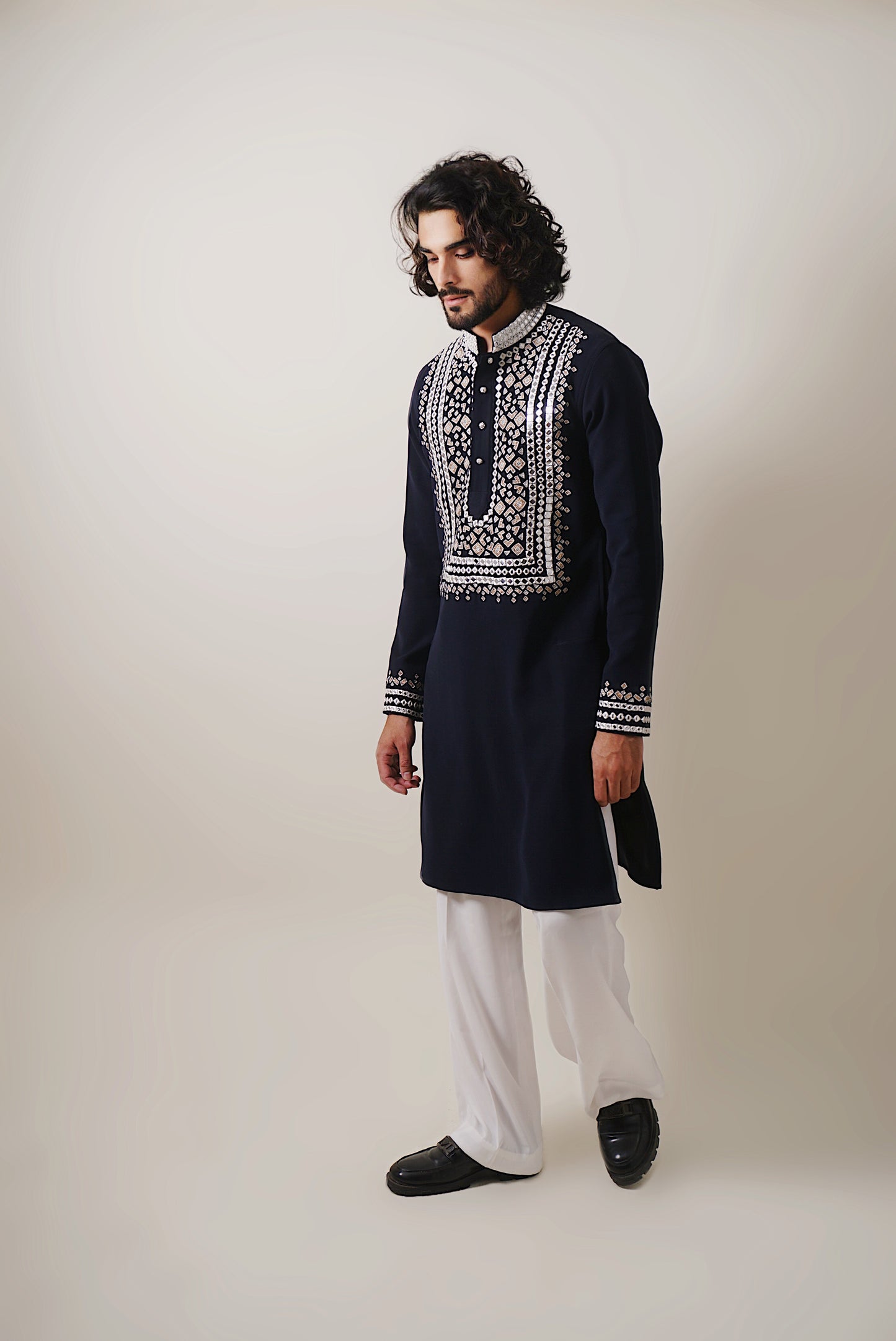 Metalic Tone Embroided Kurta