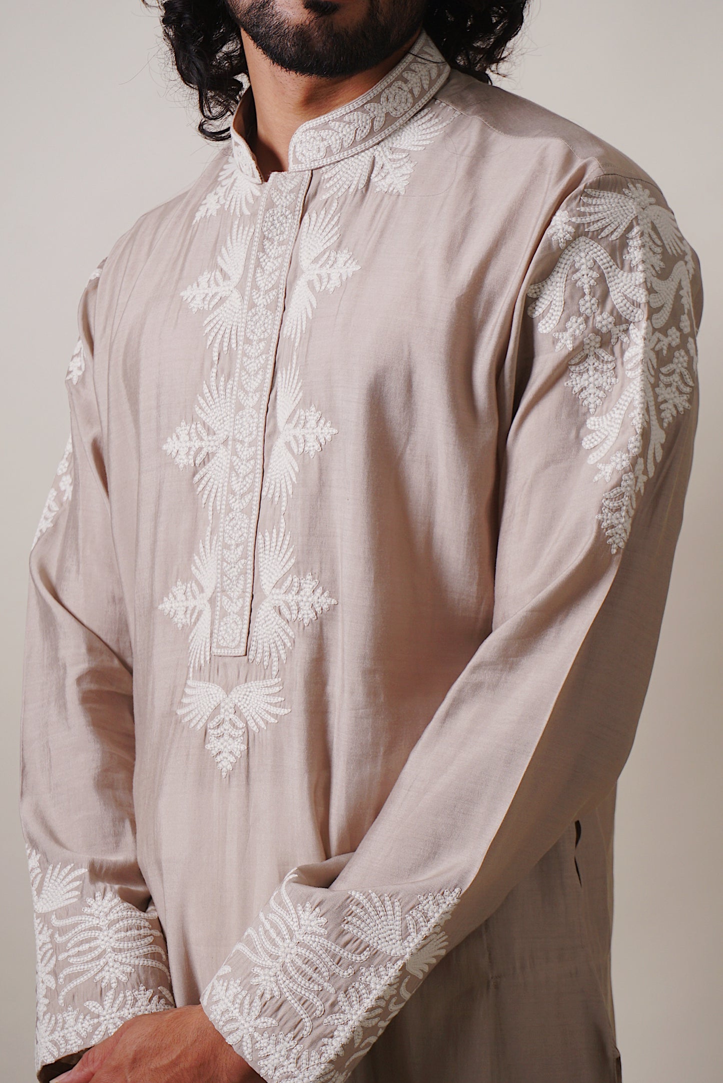 Onion Pink Embroided Kurta