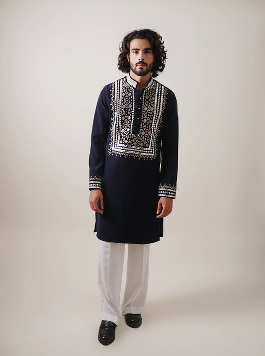 Metalic Tone Embroided Kurta